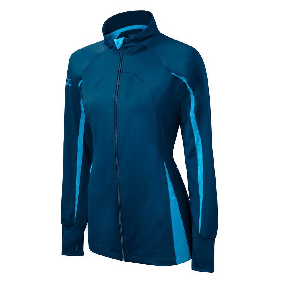 Mizuno Elite 9 Focus Full-Zip - Bayan Mont - Lacivert/Açık Mavi Türkiye (ELMICZ-695)